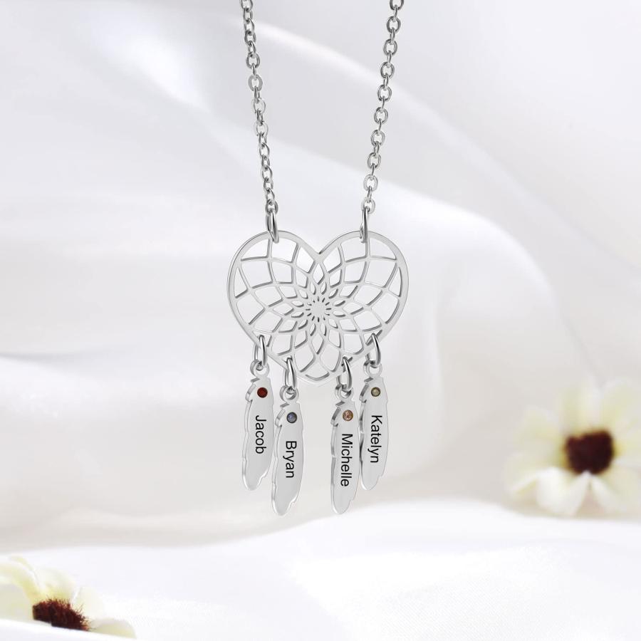 【並行輸入品】Joyforisa Personalized Necklace Simulated Birthstone Dream Catch