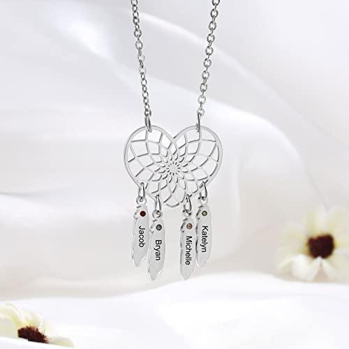 【並行輸入品】Joyforisa Personalized Necklace Simulated Birthstone Dream Catch