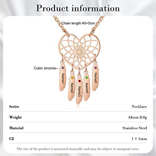 【並行輸入品】Joyforisa Personalized Heart Dream Catcher Necklace Customized R