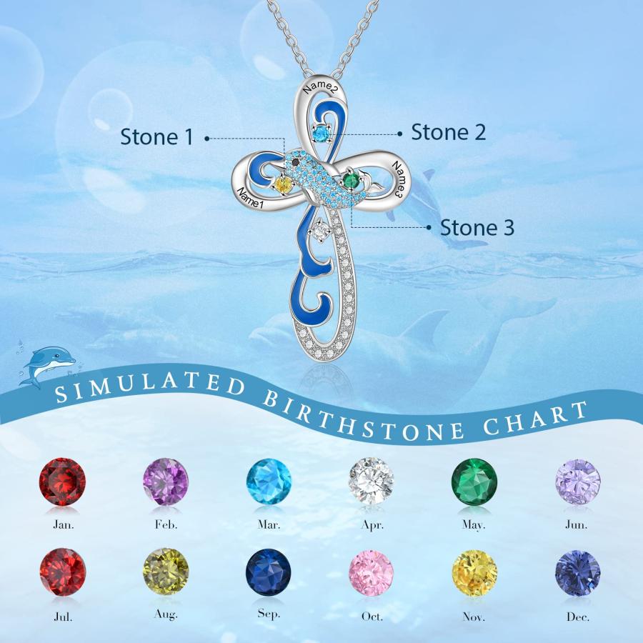 【並行輸入品】JewelOra Personalized Mother Daughter Necklace with Simulated Bi