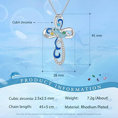 【並行輸入品】JewelOra Personalized Mother Daughter Necklace with Simulated Bi