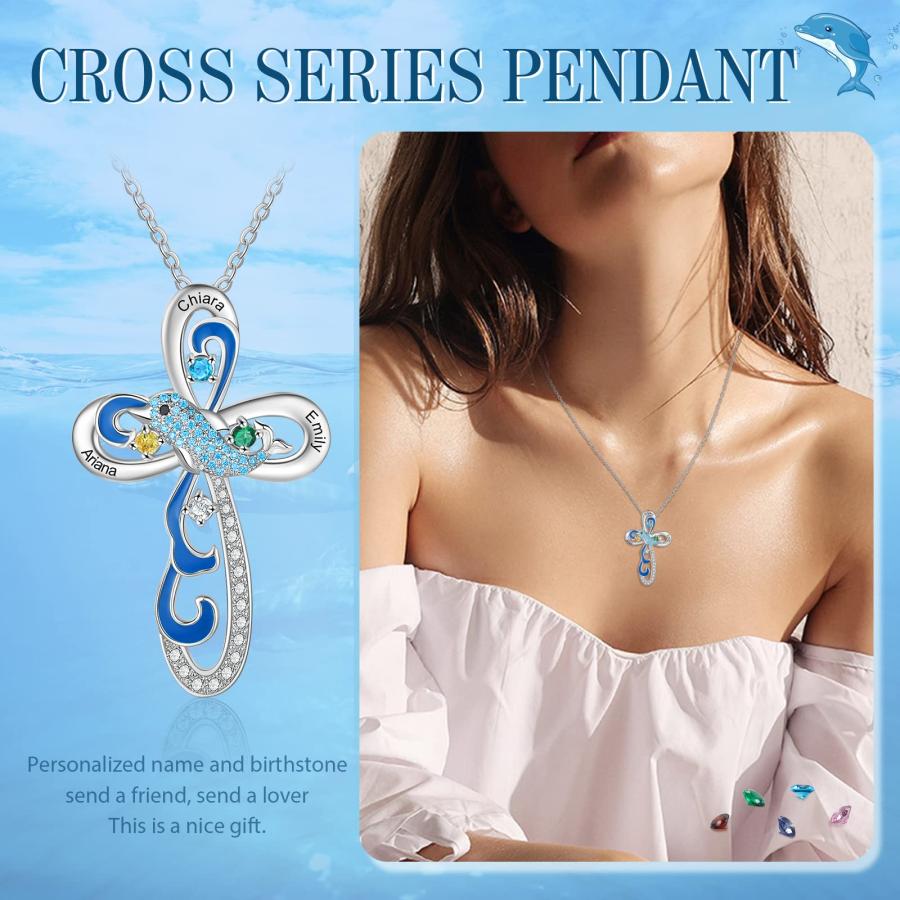【並行輸入品】JewelOra Personalized Mother Daughter Necklace with Simulated Bi