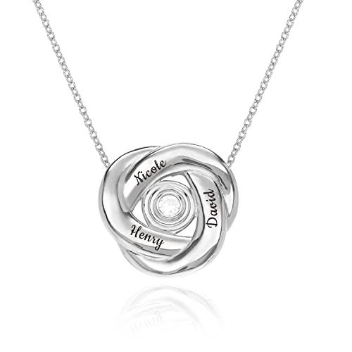 【並行輸入品】MYKA Personalized Love Knot Russian Ring Necklace With or With_1