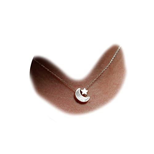 【並行輸入品】Aneneiceera ボーホー 星と月 ペンダントネックレス シルバー チョーカー チェーン 星と月 ペンダントネックレス チェ_1