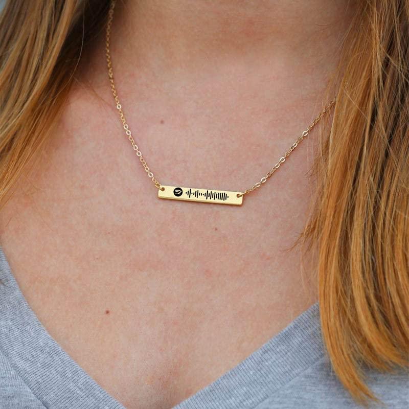 【並行輸入品】LONAGO Personalized Music Spotify Scan Code Necklace Custom Bar_6
