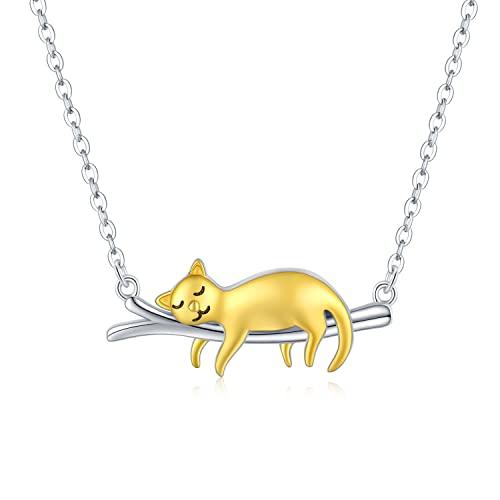 【並行輸入品】JUSTKIDSTOY キャットネックレス レディース ガールズ 925スターリングシルバー かわいい動物猫ペンダントネックレス_1