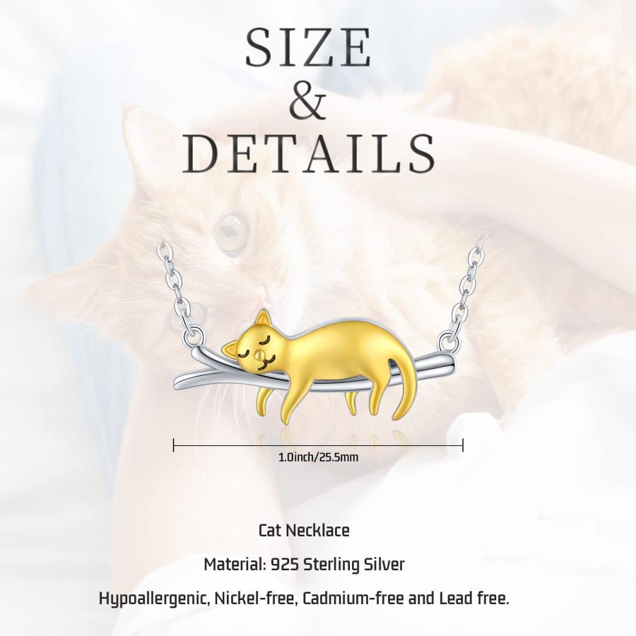 【並行輸入品】JUSTKIDSTOY キャットネックレス レディース ガールズ 925スターリングシルバー かわいい動物猫ペンダントネックレス_3