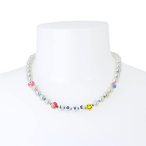 【並行輸入品】LOVE パールカラーネックレス， One Size， 金属 ガラス プラスチック， 宝石なし。 Betsey LOVE Coll_4