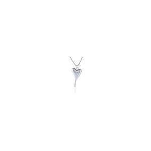 【並行輸入品】Silver Hear Pendnat Love ロング チェーン ネックレス レディース ジュエリー トレンディ チェーン ファ