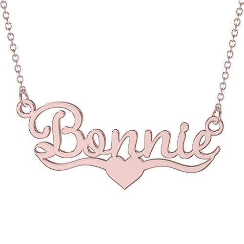 【並行輸入品】FENCCI 10K/14K/18K 純金 パーソナライズ ネームネックレス 女性用 イエロー/ホワイト/ローズゴールド カスタムの画像