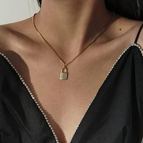 【並行輸入品】Dsnyu Cubic Zirconia Pendant Chain Necklaces for Women Trendy， B_4