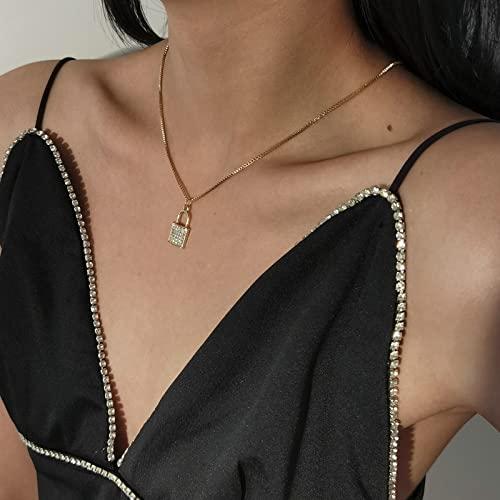【並行輸入品】Dsnyu Cubic Zirconia Pendant Chain Necklaces for Women Trendy， B_7