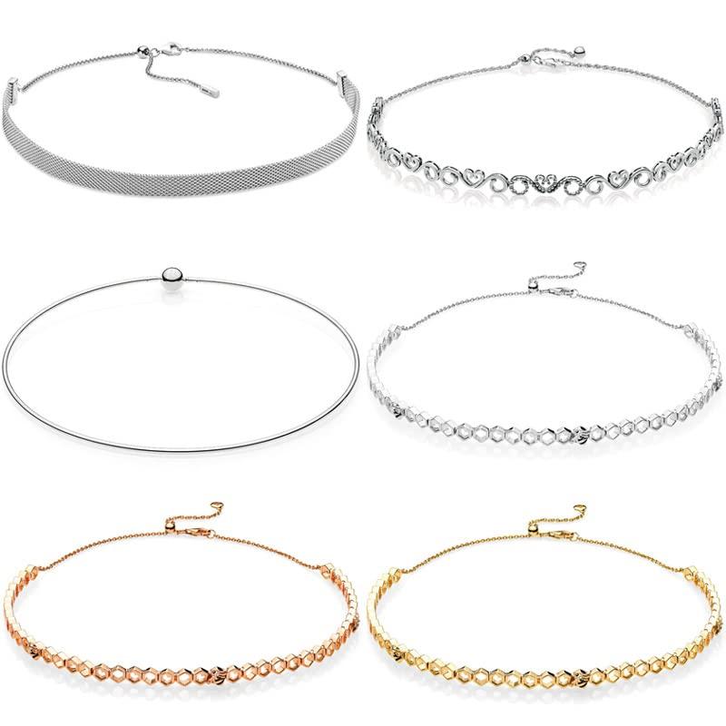 【並行輸入品】Choker necklace 925 Sterling Silver Honeybee Crown & Woven Meshの画像