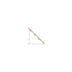 【並行輸入品】Avariah Gold 14k Tri color Diamond cut Puff Heart Bracelet   7"の画像