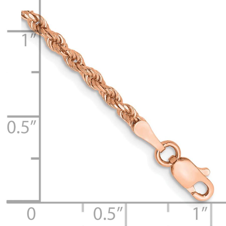 【並行輸入品】Avariah Solid 14K Rose Gold 8 inch 2.25mm Diamond cut Rope withの画像