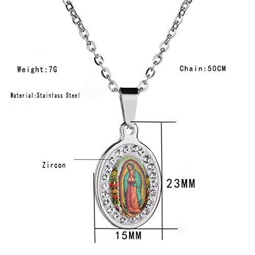 【並行輸入品】奇跡的なジュエリー CXUEMH 女性への宗教的な贈り物、グアダルーペネックレス、 金メッキネックレス 象眼細工ジルコンペンダント_7