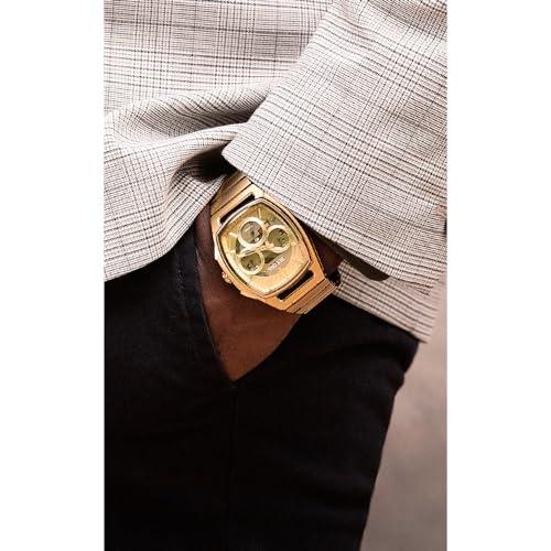 【並行輸入品】Bulova カーブクロノグラフゴールド Bulova Men's CURV Chronograph Gold Tone Staiの画像