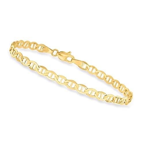 【並行輸入品】Canaria Fine Jewelry レデイーズ 4mm 10ktマリナーリンクブレスレット Canaria 10kt Yelの画像
