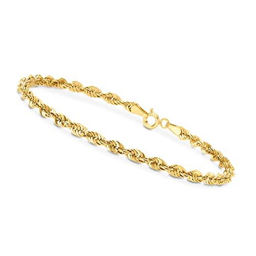 【並行輸入品】Canaria Fine Jewelry レデイーズ 3.2mm 10ktロープブレスレット 3.2mmロープチェーンブレスレットの画像
