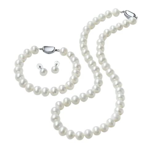 【並行輸入品】[CICILIYA] 9 10 Size True Pearl Strand Necklace Set Include Brace_1
