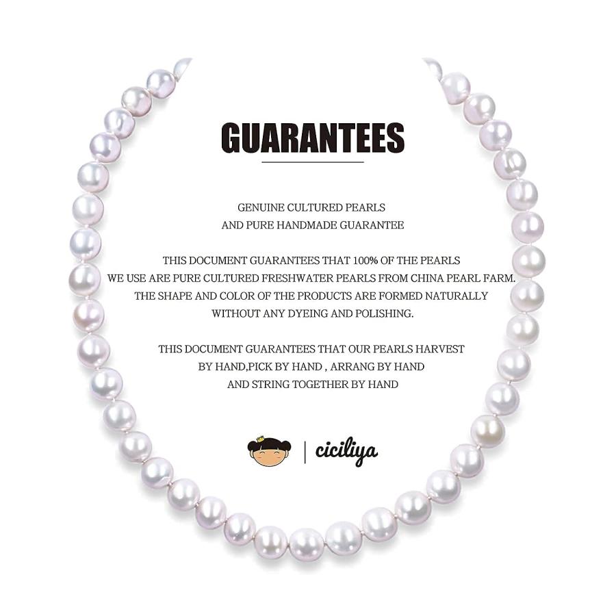 【並行輸入品】[CICILIYA] 9 10 Size True Pearl Strand Necklace Set Include Brace_3