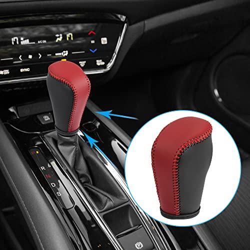 【並行輸入品】X AUTOHAUX Black and Red Vehicle Interior Faux Leather Gear Shif_4