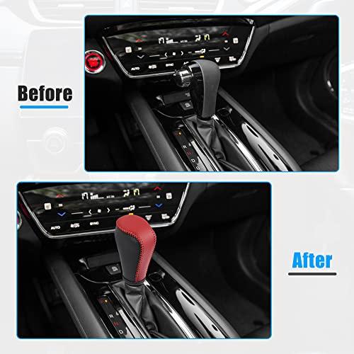 【並行輸入品】X AUTOHAUX Black and Red Vehicle Interior Faux Leather Gear Shif_7