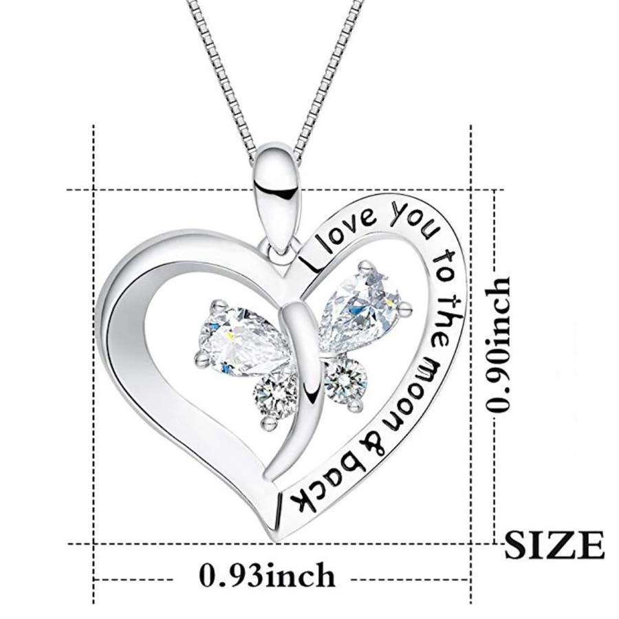 【並行輸入品】WSKFLY 14K White Gold Plated I love you to the moon & back Love_3