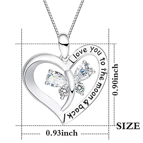【並行輸入品】WSKFLY 14K White Gold Plated I love you to the moon & back Love_4