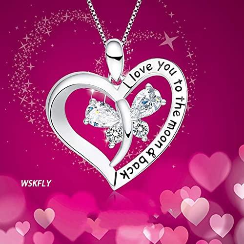 【並行輸入品】WSKFLY 14K White Gold Plated I love you to the moon & back Love_7