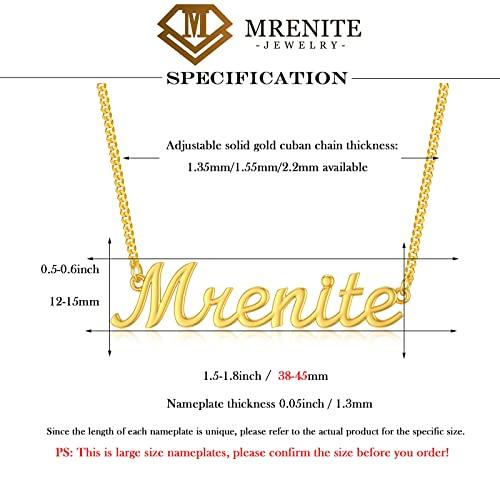 【並行輸入品】MRENITE 10K 14K 18k ソリッドイエローゴールド/ホワイトゴールド/ローズゴールド パーソナライズネームネックレスの画像