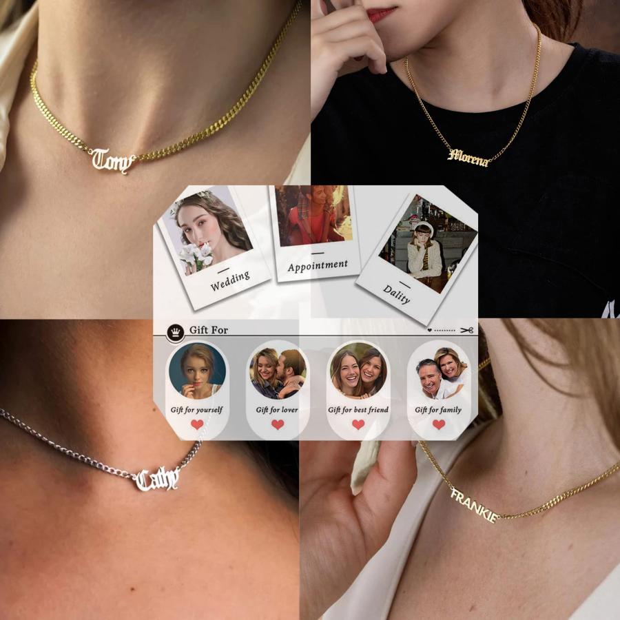 【並行輸入品】MRENITE 10k 14k 18k Solid Yellow Gold/White Gold/Rose Gold Persoの画像