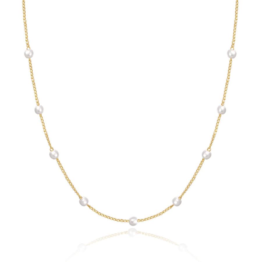 並行輸入品】KissYan 女性用ステーションネックレス、14K ホワイト