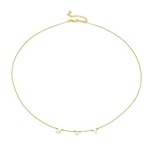【並行輸入品】Oak&Luna パーソナライズされたINEZ イニシャルネックレス 最大8個のイニシャル/ダイヤモンドあり/なし シルバ_4