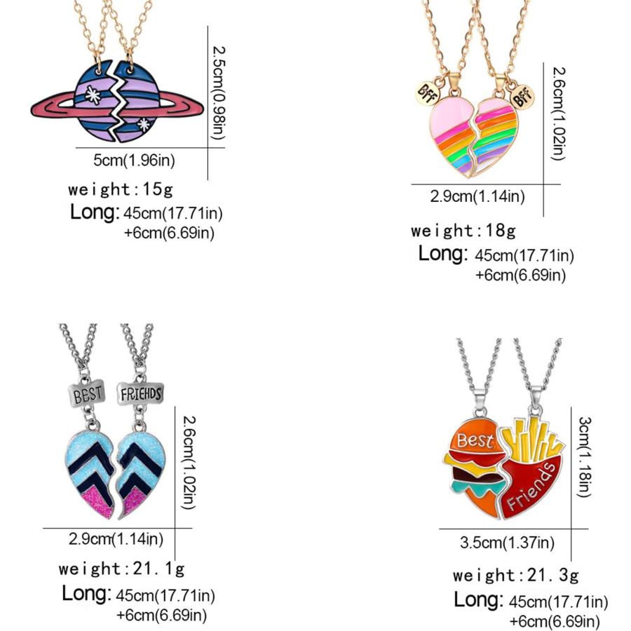 【並行輸入品】ERFV Be st Friend Necklaces For 2 Girls/Couple BFF Necklaces Fri_6