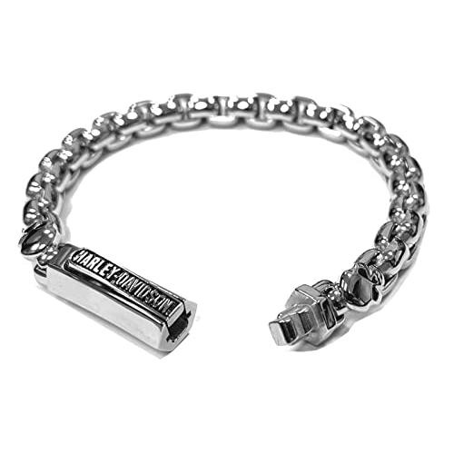 【並行輸入品】Harley Davidson Men's Willie G Skull Logos Chain Bracelet   Staiの画像
