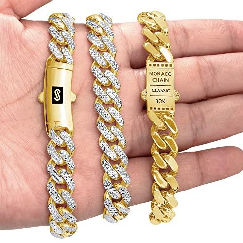 Nuragold 10Kイエローゴールド 11mm モナコ マイアミキューバ 