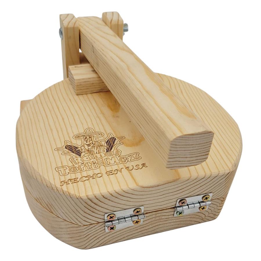 トルティーヤプレス木製 並行輸入品】本物の木製トルティーヤプレス 9インチ 木製 Prensa