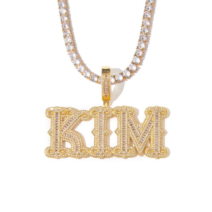 並行輸入品】ヒップホップ イニシャル文字ネックレス