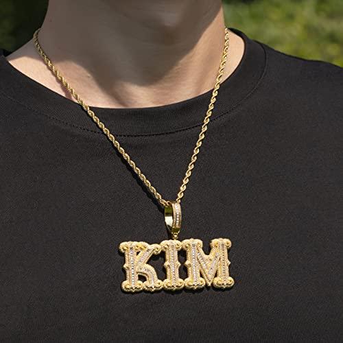 並行輸入品】ヒップホップ イニシャル文字ネックレス ハンドメイド 14K