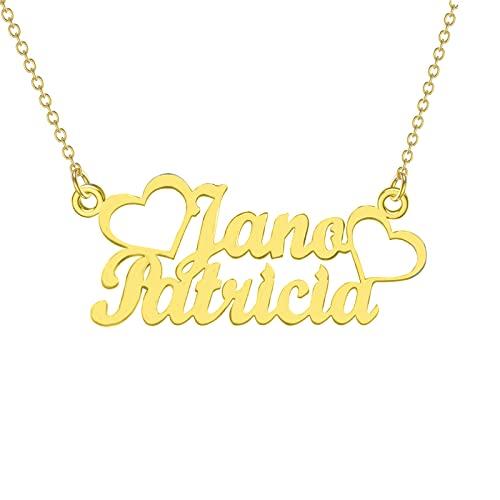 【並行輸入品】FENCCI 10K/14K/18K ソリッドゴールド 名前入りネックレス レディース イエロー/ホワイト/ローズゴールド カスタの画像