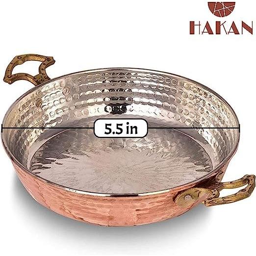 並行輸入品】槌目加工 銅製 シェフパン ハンドメイド 本物 赤銅