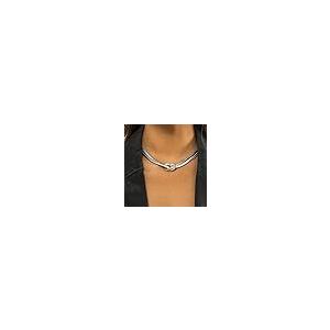 【並行輸入品】Sttiafay パンク ダブルレイヤー スネークチェーン チョーカーネックレス シルバーノット ヘリンボーンチェーンネックレス_5