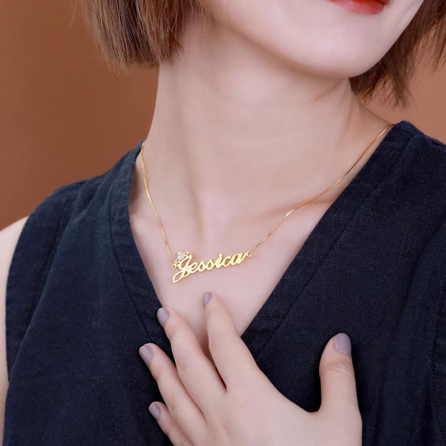 【並行輸入品】CTIEIP 10K 14K 18K ソリッドゴールド ネームネックレス 女性用 パーソナライズドゴールドネームネックレス 女性用_6