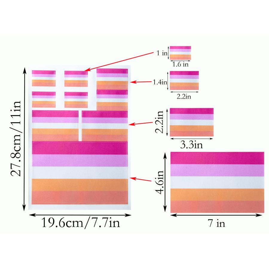 【並行輸入品】HSQCEZ 3 Pack(27Pcs) Sunset Lesbian Rainbow Flag Decal  Tacticalの画像