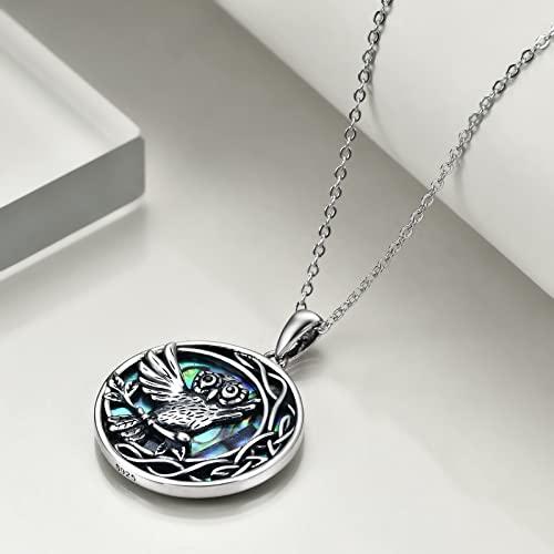 【並行輸入品】ONEFINITY Celtic Owl Necklace Sterling Silver Abalone Shell Owl_7