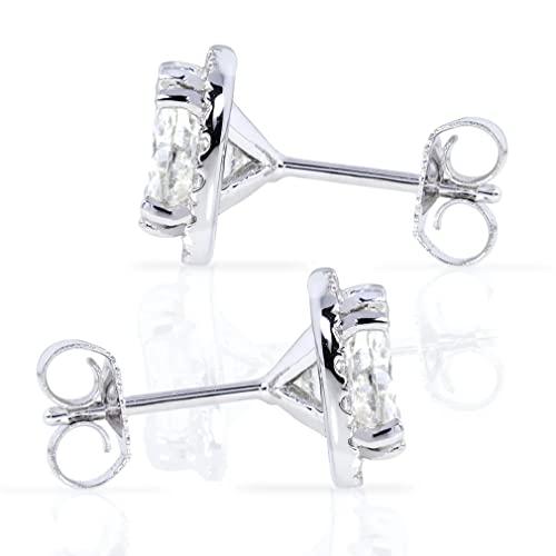 【並行輸入品】Mois 4 CT Cushion Colorless Moissanite Engagement Earring, Weddiの画像
