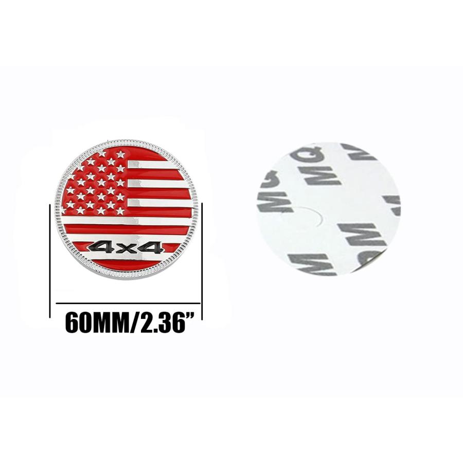 【並行輸入品】U.S. Flag Emblem 4×4 Metal Automotive Badge Specifically Designeの画像