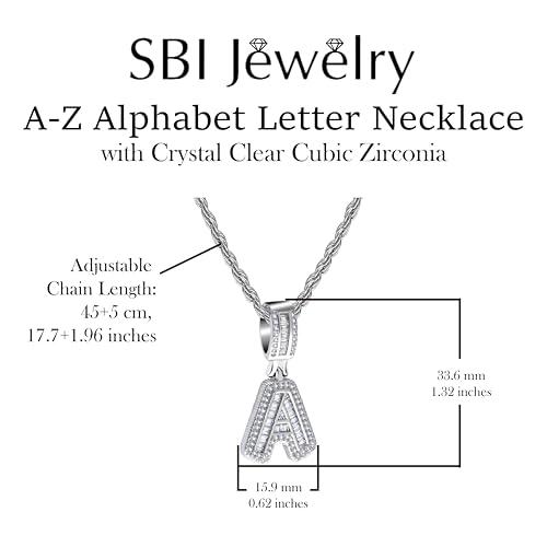 【並行輸入品】SBI Jewelry イニシャルネックレス シルバー アルファベット A Z シルバー クリア キュービックジルコニア チャーム