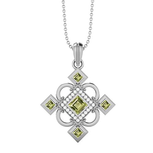 【並行輸入品】Charming 925 Sterling Silver Statement Pendant Necklace 4MM Squa_1